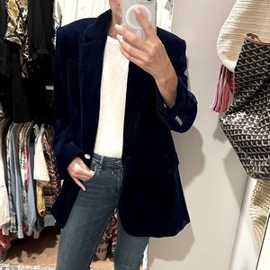 Zara Velvet Blazer Saphire Blue ~ Size XL